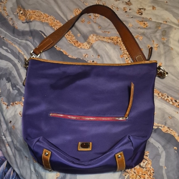 Dooney & Bourke Handbags - Dooney & Bourke Purple and Brown Shoulder Bag